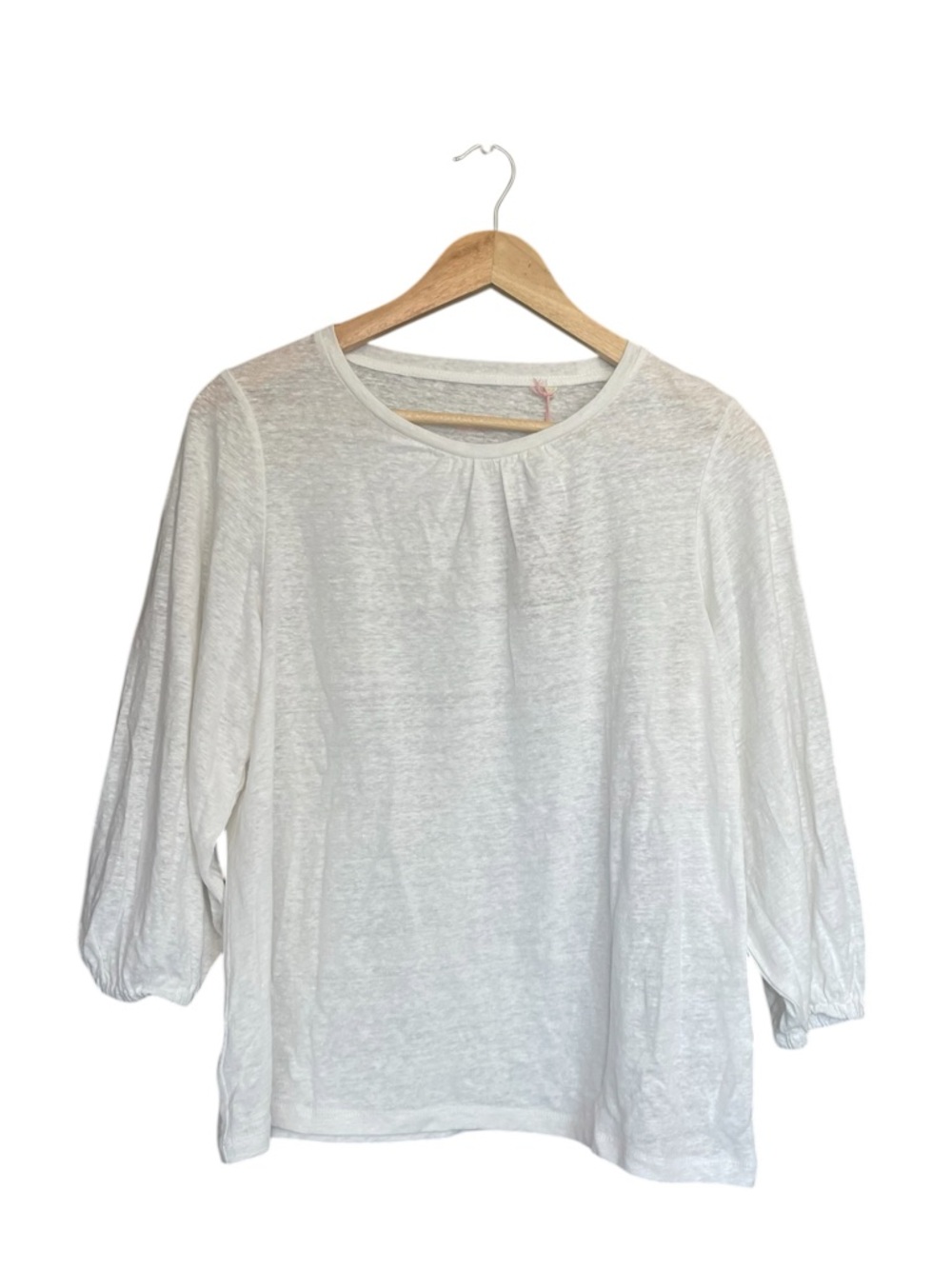 NWT Boden White Notch Neck Linen Top